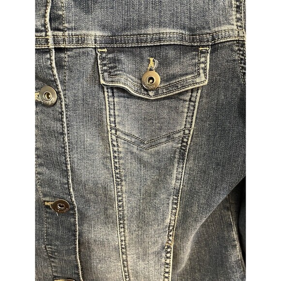 Wrangler Womens Denim Jacket Blue Sz L Authentic Western Trucker VGC - Picture 4 of 16